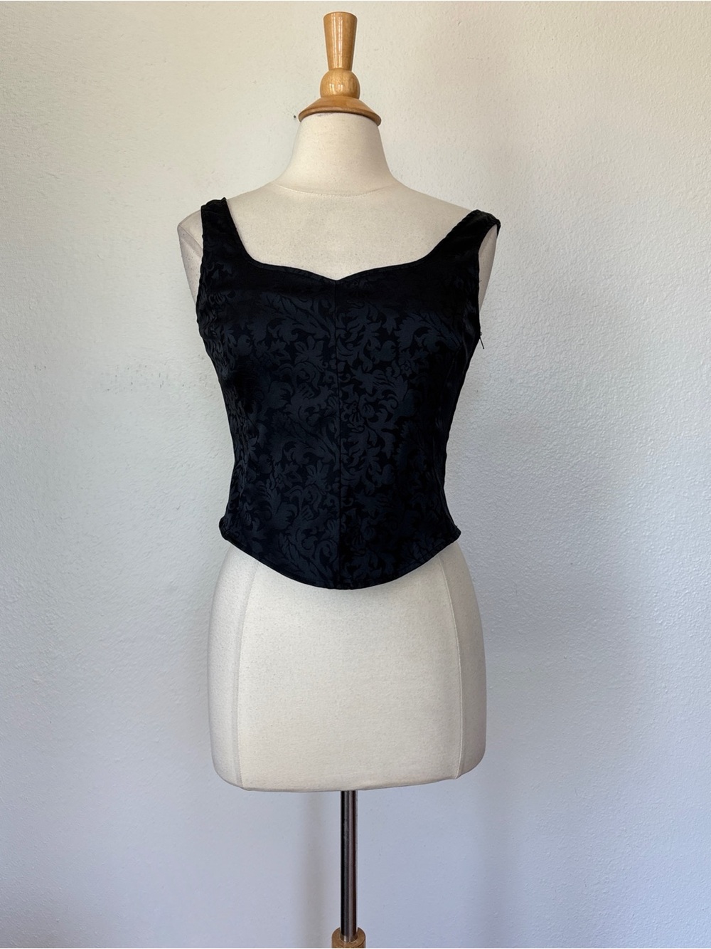 Vintage New York & Company Black Brocade Bandeau Tank Top